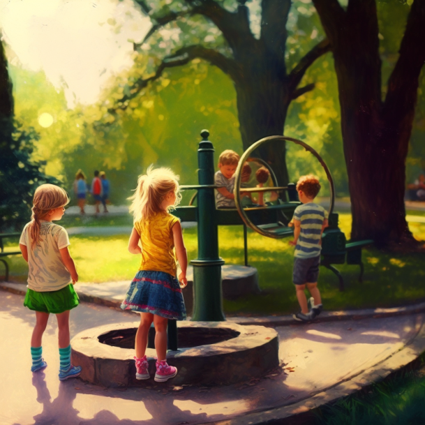 Calor y juegos en el parque