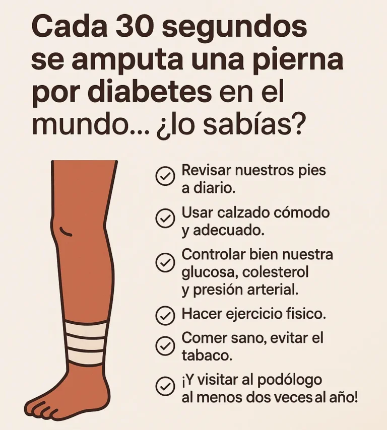 Cada 30 segundos se amputa una pierna por diabetes en el mundo… ¿lo sabías?
